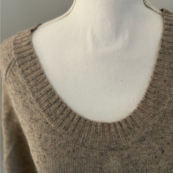 7 For All Mankind Wool/Cashmere Long Scoopneck Sweater Size M Taupe - Picture 4 of 12